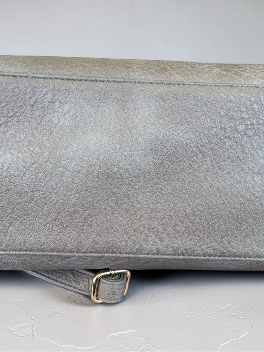 Michael Kors Light Gray Pebbled Leather Satchel with Gold Hardware - Picture 7 of 16